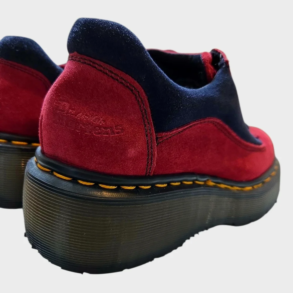 Dr. Martens Vintage 8591 Red/Navy Suede Shoes Size UK 4/US 6 90s England - Picture 7 of 13